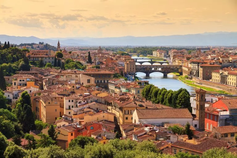 Florence en de rivier de Arno